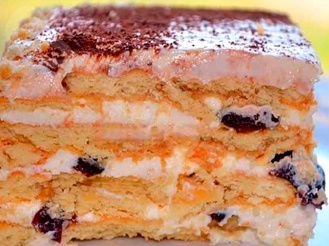 Торт без выпечки из печенья