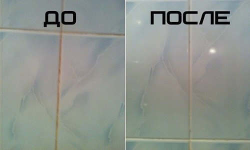 плитка в ванной до и после чистки
